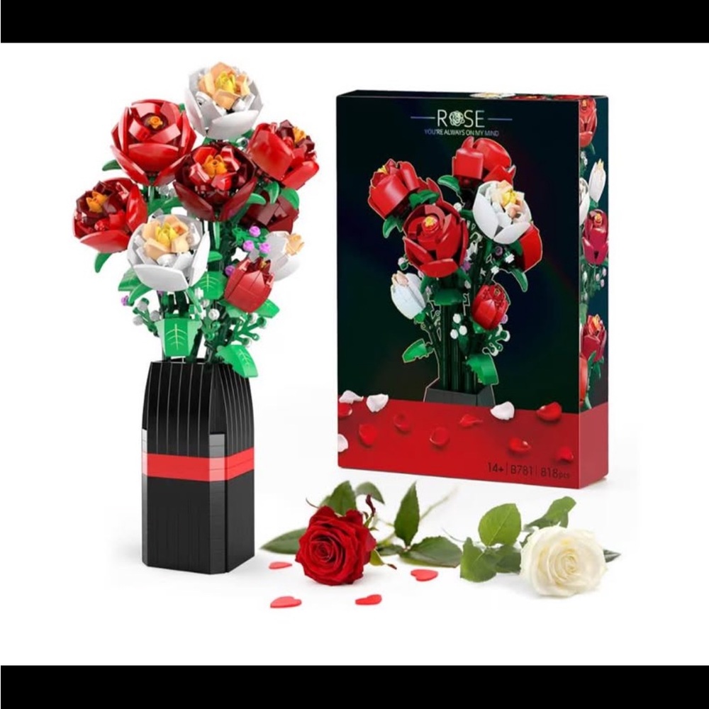 Rose Building Blocks Flower Bouquet